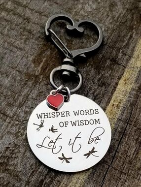 Whisper Words of Wisdom Let It Be Purse Charm, Zipper Pull, Key Chain, Beatles